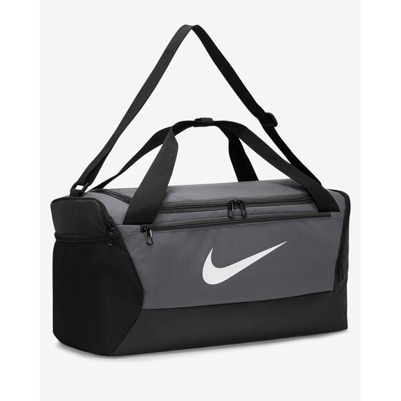 Nike Mens Brasilia Training Duffel Bag (Small, 41L) Grey/Black/White DM3976 068 - Picture 1 of 6